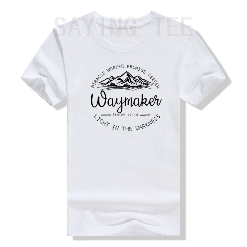 Christian Shirts for Women Waymaker Miracle Worker Promise Keeper T-Shirt Christian Gift Tee Faith God Fashion Graphic Outfits