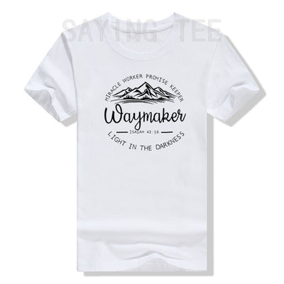 Christian Shirts for Women Waymaker Miracle Worker Promise Keeper T-Shirt Christian Gift Tee Faith God Fashion Graphic Outfits