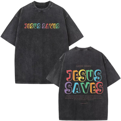 Christian Jesus Faith Over Fear Bible Verse Washed T-shirts Men Women Fashion Vintage Oversized T Shirts Harajuku T-shirt