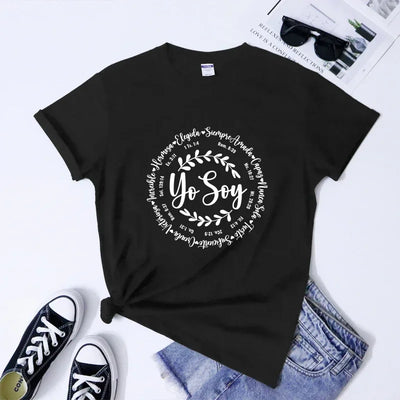 Slogan Tee Shirt Top Sassy Christian Bible Verse Tshirts T-shirt Camiseta Vintage Women Spanish Inspirational