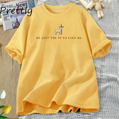 He Left The 99 T Shirt Christian T-Shirts Men Women Bible Verse Tshirt Religious Short Sleeve Tee Shirt Men's Clothing Tops