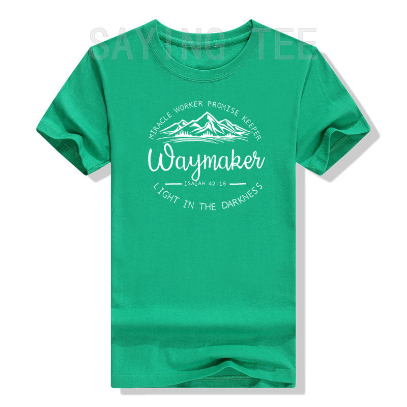 Christian Shirts for Women Waymaker Miracle Worker Promise Keeper T-Shirt Christian Gift Tee Faith God Fashion Graphic Outfits