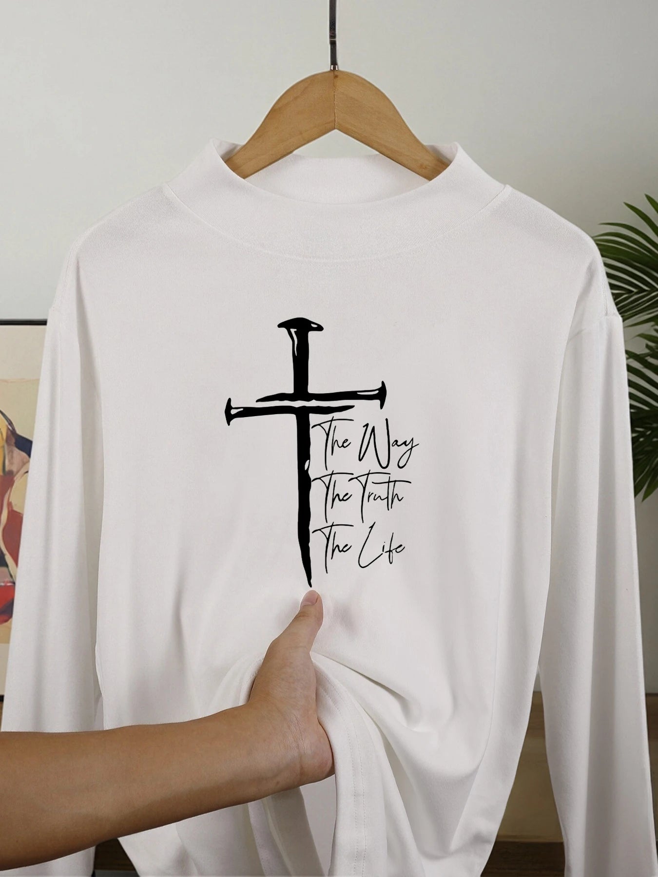 The Way The Truth The Life Prints Comfy Clothing Man Autumn Winter Long Sleeve Shirt Warm Stretch Base Layer Casual New Pullover