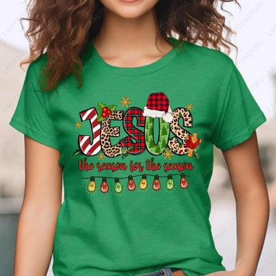 Jesus Is The Reason for The Season Christmas Christian Clothing Trendy Religious Cute Faith Tees Men Women Cotton Xmas Tshirt