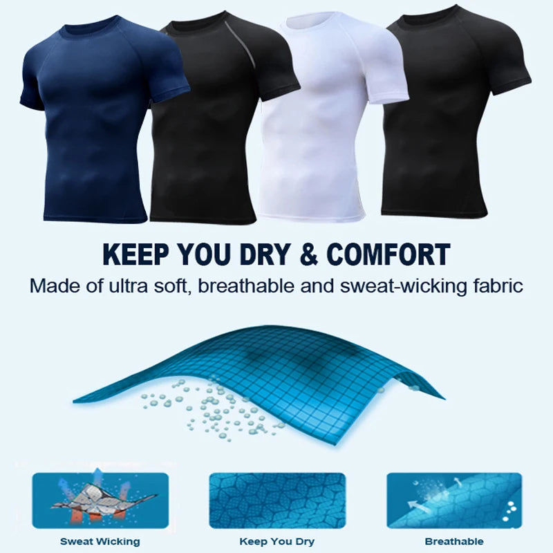 Bible Cross Print Compression Shirt for Men Christian Gym Workout Running T-Shirt Tees Athletic Quick Dry Undershirts Baselayers