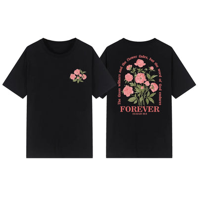 Boho Christian T-shirt Women Bible Verse Tshirt Jesus Apparel Vintage Floral Tshirt Flower Graphic Tees Women Streetwear Tops