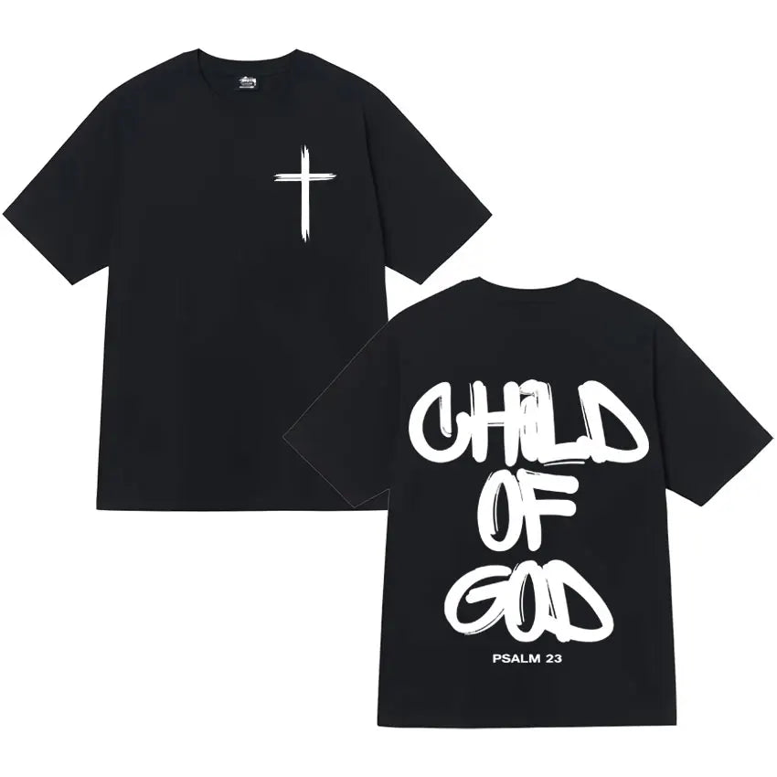 Ghod of God Bible Christian Religious Jesus Graphics Print Tshirt Mens Clothing Cotton Oversized High Quality T Shirt Streetwear