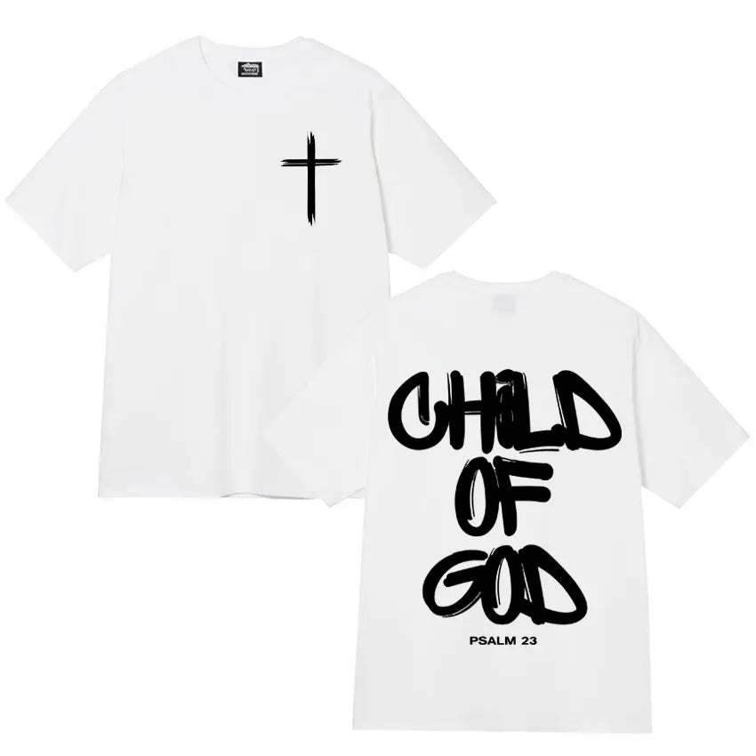 Ghod of God Bible Christian Religious Jesus Graphics Print Tshirt Mens Clothing Cotton Oversized High Quality T Shirt Streetwear