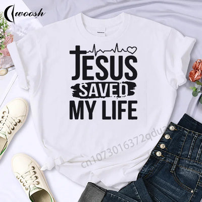 Faith Tshirt Jesus Tees Tops Christian Shirt Women Fashion Tshirt  Oversized Unisex Summer T Shirt O-Neck Short Sleeves Clothing