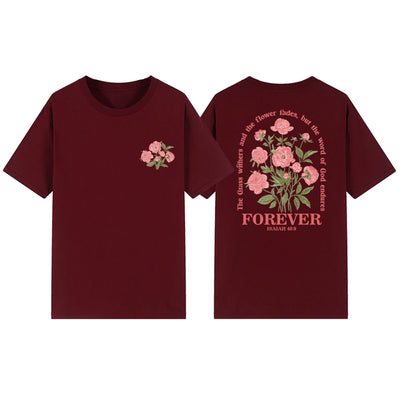 Boho Christian T-shirt Women Bible Verse Tshirt Jesus Apparel Vintage Floral Tshirt Flower Graphic Tees Women Streetwear Tops