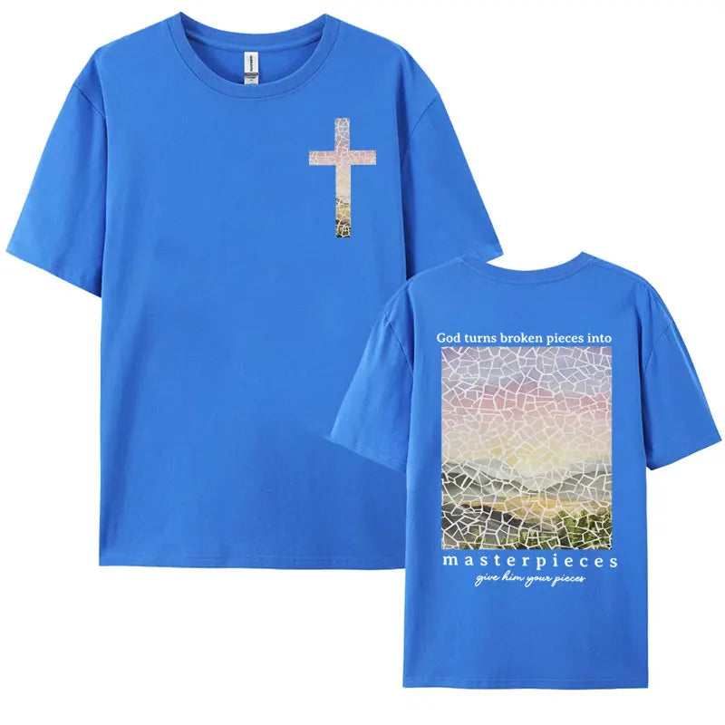 Bible Verse Christian T Shirt Religious Gift Jesus Apparel T-shirt for Men Women Vintage Cotton Short Sleeve T Shirts Streetwear