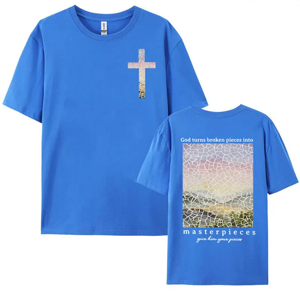 Bible Verse Christian T Shirt Religious Gift Jesus Apparel T-shirt for Men Women Vintage Cotton Short Sleeve T Shirts Streetwear