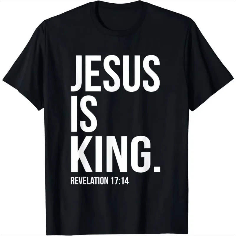 Men's Clothing Christian Jesus Is King Design Crown T-shirt Casual Couple Tshirt Tees Fitness T Shirt