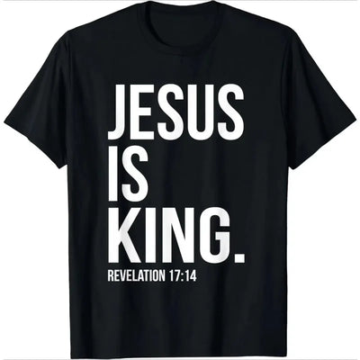Men's Clothing Christian Jesus Is King Design Crown T-shirt Casual Couple Tshirt Tees Fitness T Shirt
