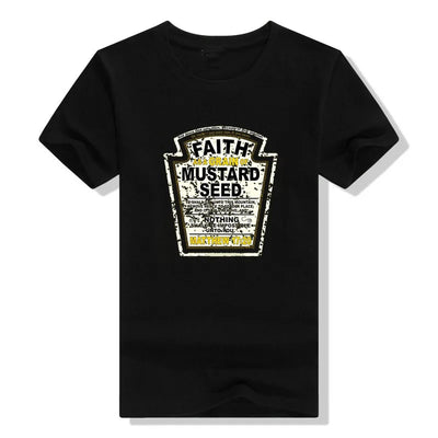 Faith As A Grain of Mustard Seed Women's and Men's Christian Parody T-Shirt Tops Funny Aesthetic Clothes Short Sleeve Blouses
