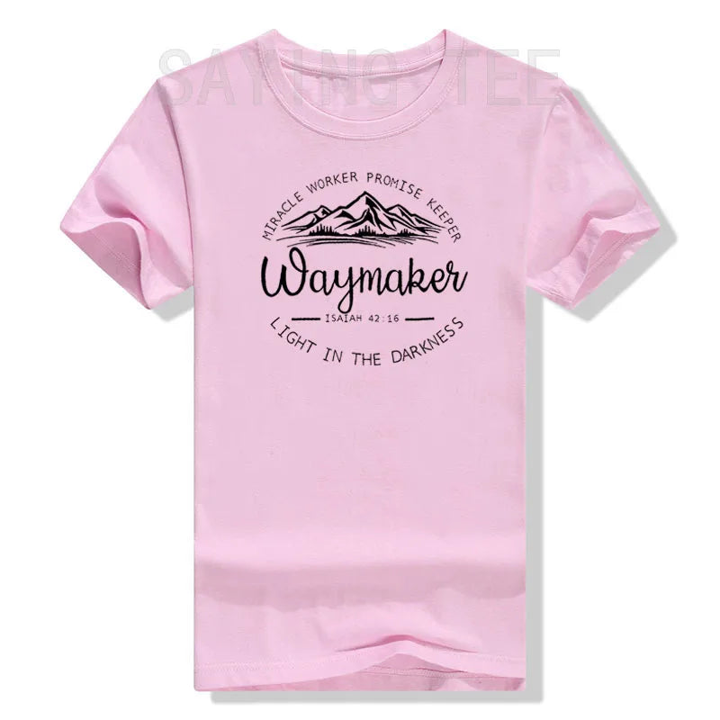 Christian Shirts for Women Waymaker Miracle Worker Promise Keeper T-Shirt Christian Gift Tee Faith God Fashion Graphic Outfits