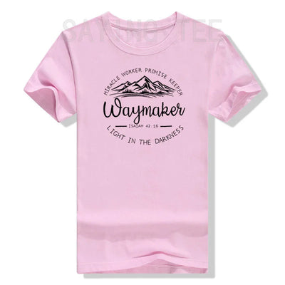 Christian Shirts for Women Waymaker Miracle Worker Promise Keeper T-Shirt Christian Gift Tee Faith God Fashion Graphic Outfits