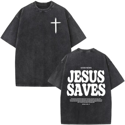 Christian Jesus Faith Over Fear Bible Verse Washed T-shirts Men Women Fashion Vintage Oversized T Shirts Harajuku T-shirt