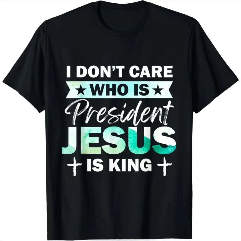 Men's Clothing Christian Jesus Is King Design Crown T-shirt Casual Couple Tshirt Tees Fitness T Shirt