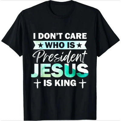 Men's Clothing Christian Jesus Is King Design Crown T-shirt Casual Couple Tshirt Tees Fitness T Shirt