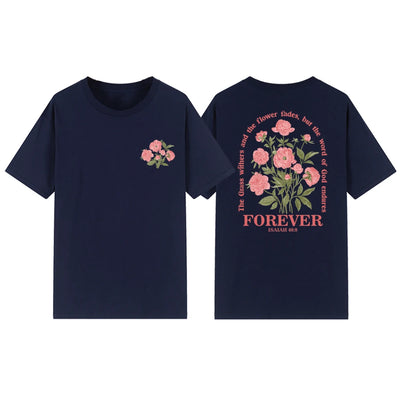 Boho Christian T-shirt Women Bible Verse Tshirt Jesus Apparel Vintage Floral Tshirt Flower Graphic Tees Women Streetwear Tops